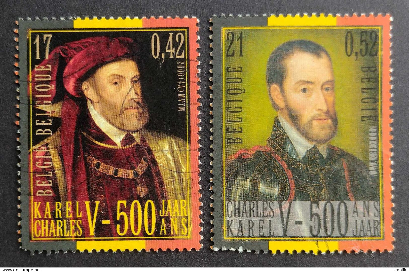 BELGIUM 2000 - Joint Issue With Spain, 500th Birth Anniversary Of Carlos, Complete Set Of 2v. Fine Used - Used Stamps
