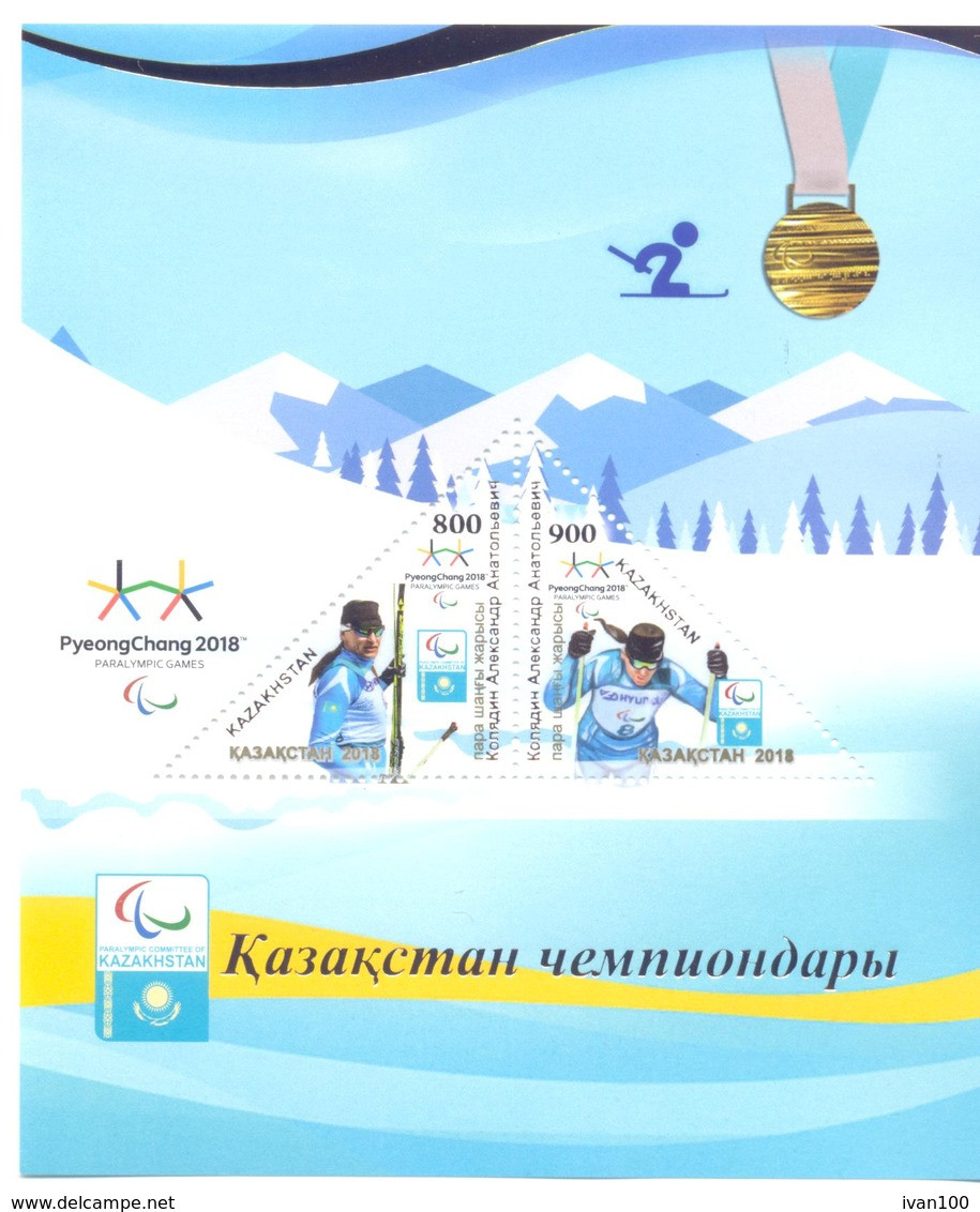 2018. Kazakhstan. Paralympic Games, Champion A. Kolyadin, S/s, Mint/** - Kasachstan