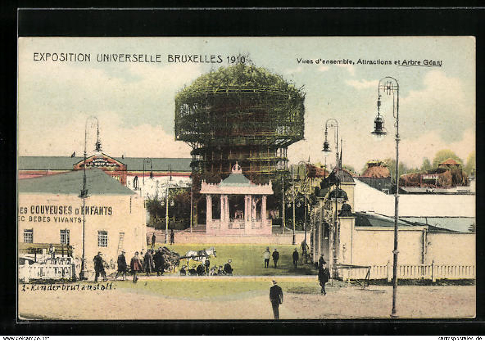 AK Bruxelles, Exposition Universelle 1910, Vues D`ensemble, Attractions Et Arbre-Geant  - Exhibitions