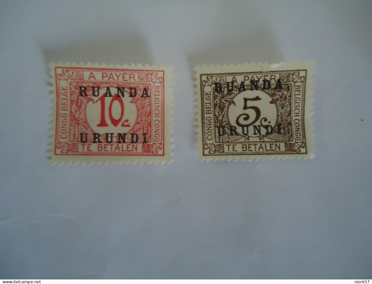 BELGIAN  CONGO OVERPRINT  RUANTA URUNDI   MLN 2  STAMPS TE  BETALEN DUE - Otros & Sin Clasificación