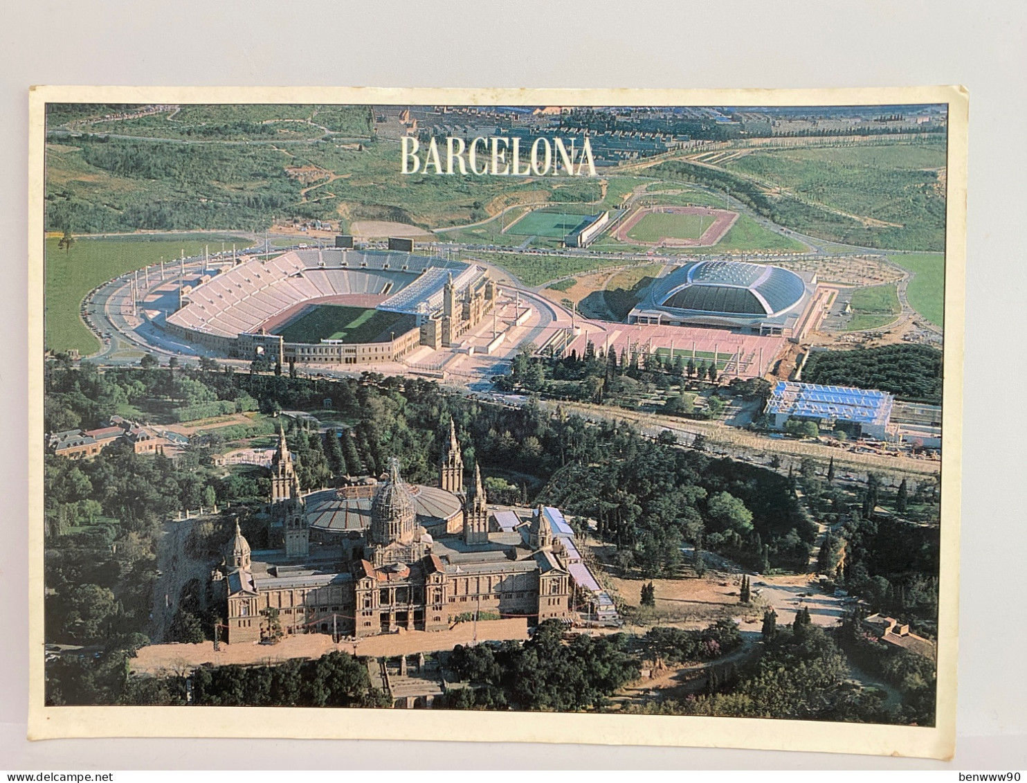 Estadi Olímpic De Montjuïc, Spain Barcelona Palau Nacional Anella Olimpica, Used 1993 Postcard - Stadions
