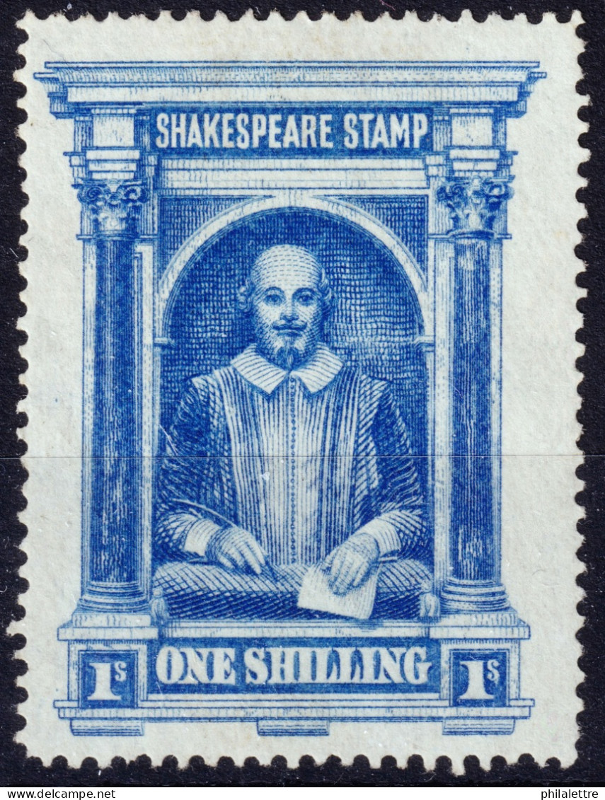 ROYAUME-UNI / UNITED KINGDOM - Ca.1899-1910s "SHAKESPEARE STAMP" 1sh. Blue (Holy Trinity Church, Stratford-upon-Avon) - Cinderelas