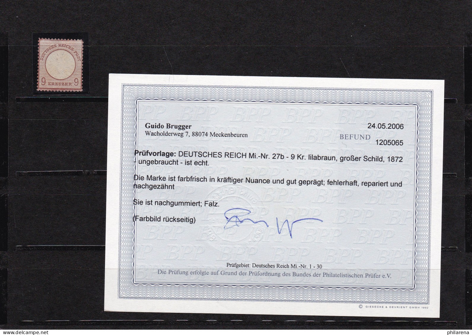 Deutsches Reich: MiNr. 27b, BPP Befund, * - Unused Stamps
