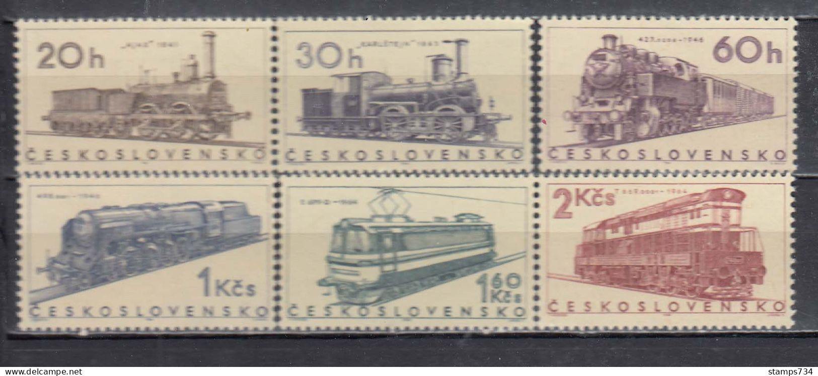 Czechoslovakia 1966 - Trains, Mi-Nr. 1603/08, MNH** - Ungebraucht