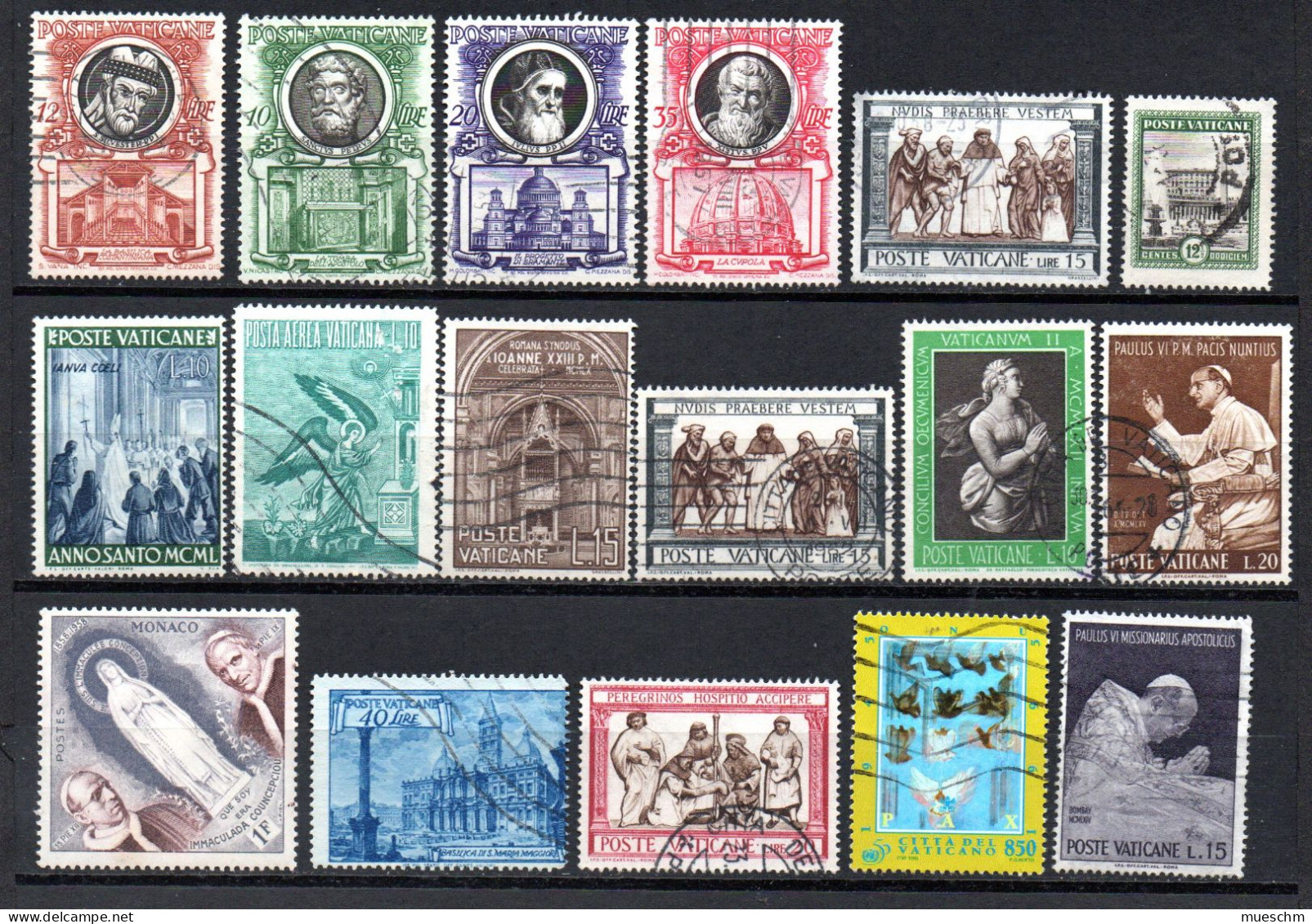 Vatikan, Kleines Los Mit 17 Briefmarken, Meist Gestempel (19344E) - Colecciones