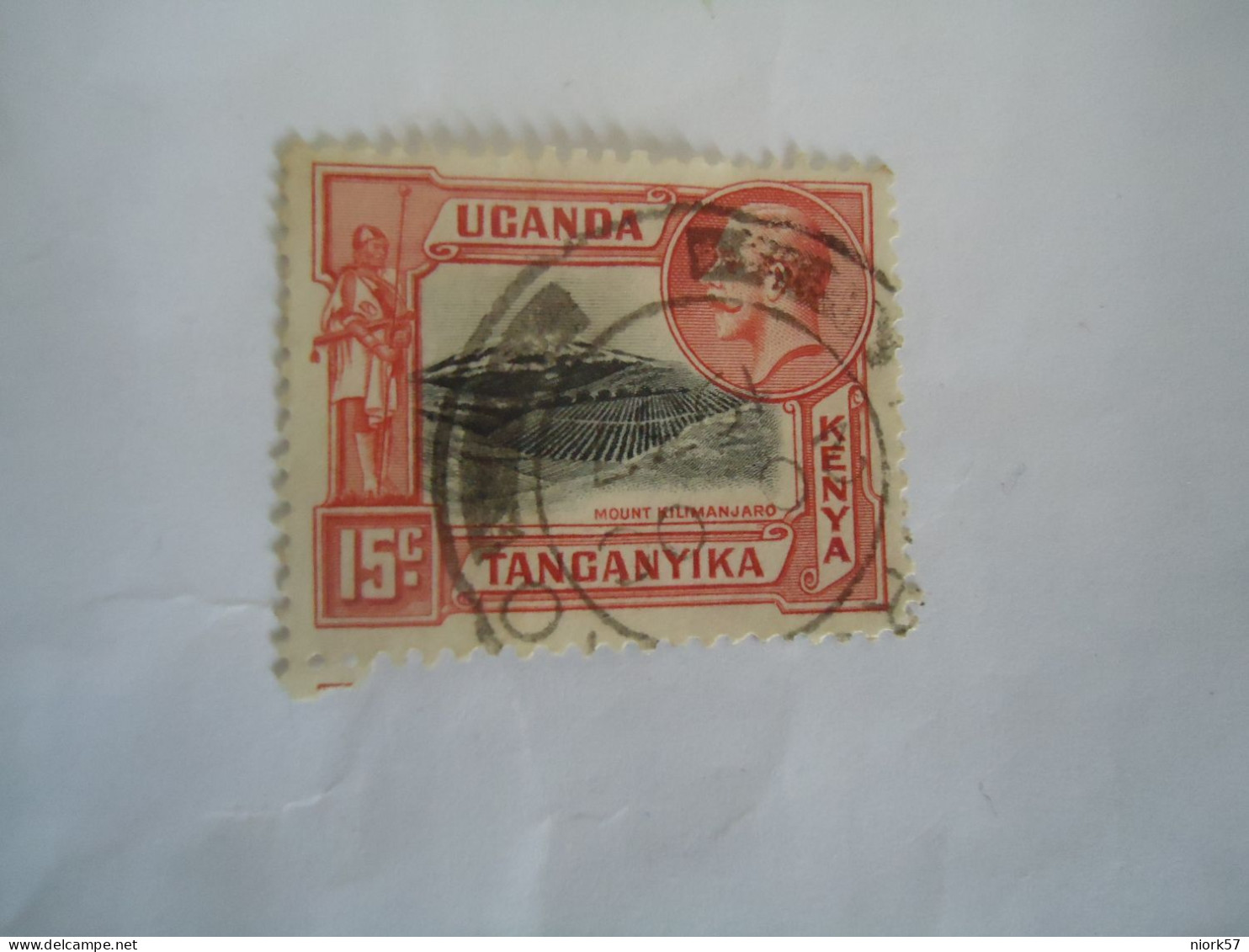 KENYA UGANDA  TANGANYIKA USED  STAMPS  MOUNTAIN KILIMANJARO WITH POSTMARK  1937 - Kenya & Ouganda