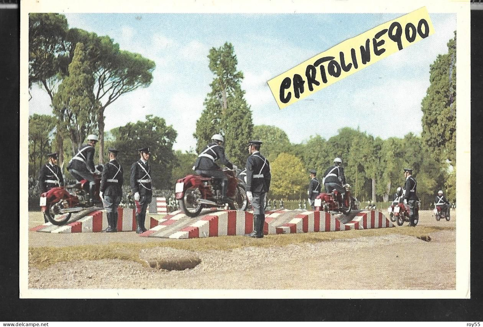 Militari Corpo Delle Guardie Di P S 107 Annuale Manifestazione Piazza Di Siena Motociclisti In Azione 1959 (v.retro) - Otros & Sin Clasificación