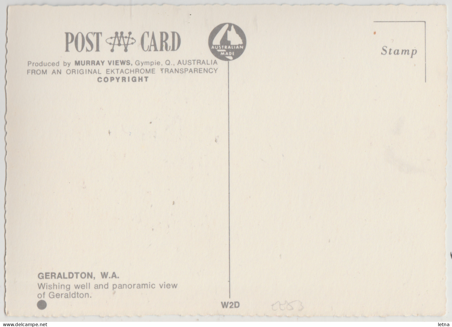 WESTERN AUSTRALIA WA Wishing Well & Panorama GERALDTON Murray Views W2D Postcard C1970s - Geraldton