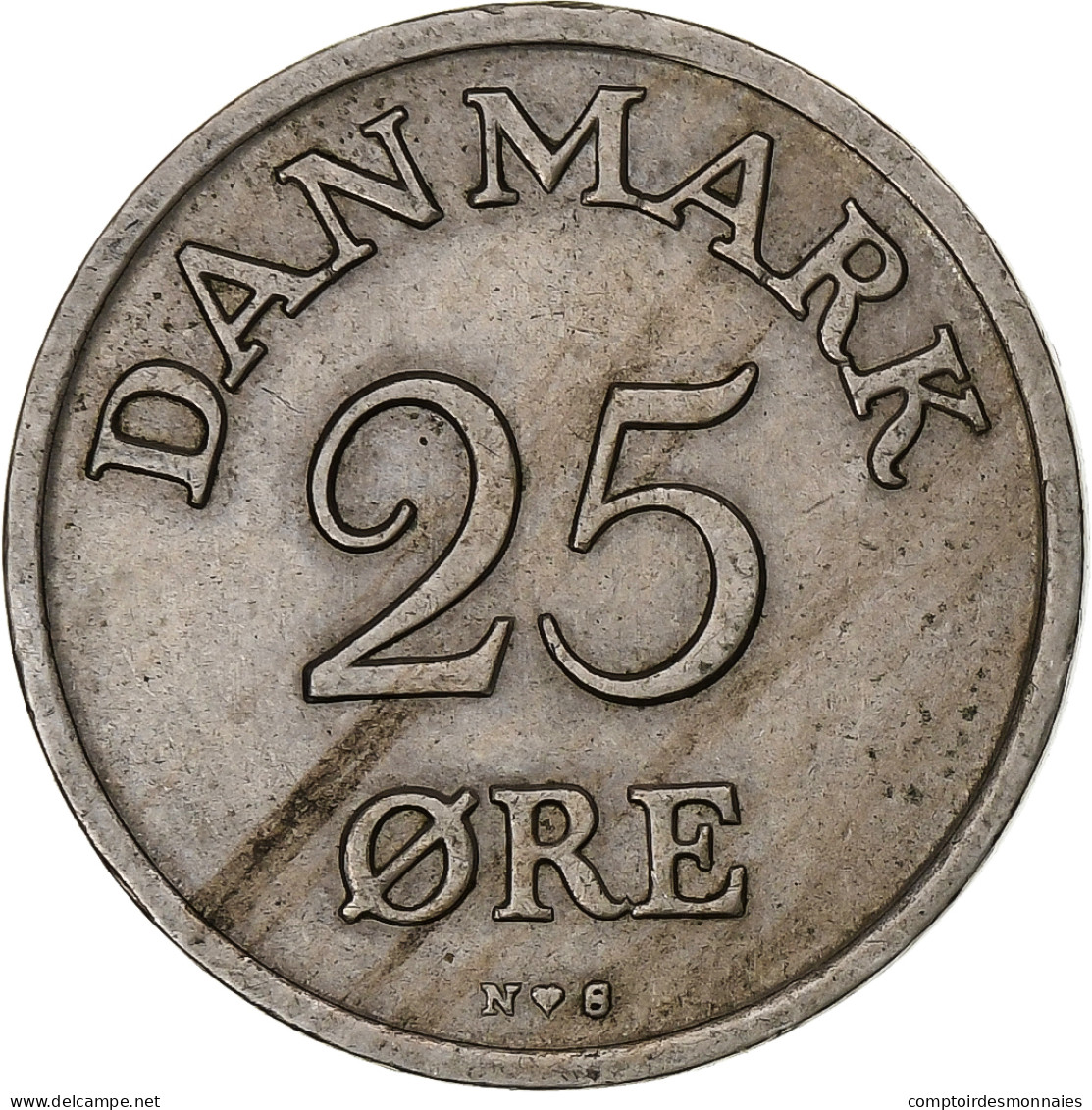 Danemark, Frederik IX, 25 Öre, 1950, Copenhagen, Cupro-nickel, TTB, KM:842.1 - Denmark