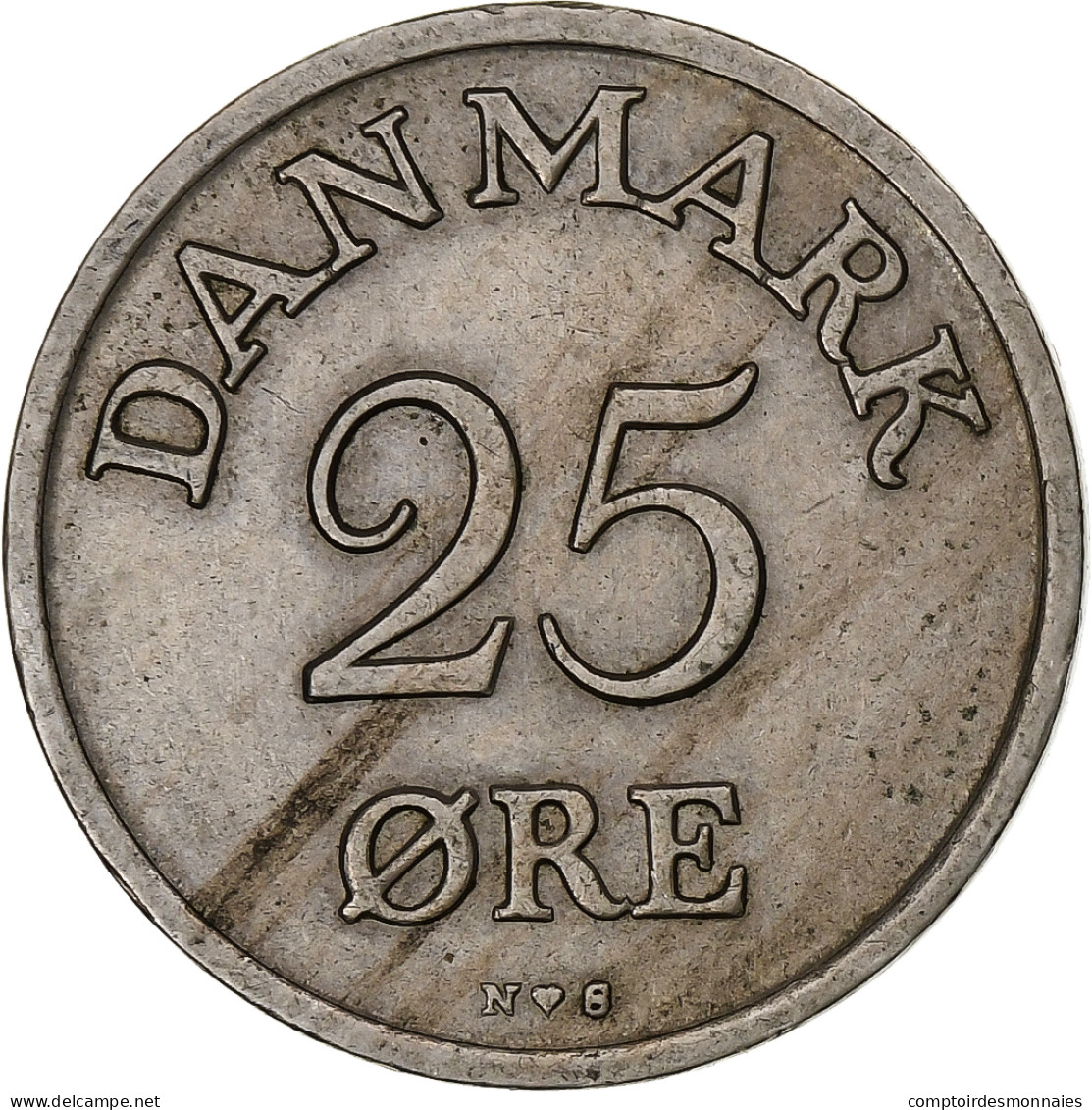 Danemark, Frederik IX, 25 Öre, 1950, Copenhagen, Cupro-nickel, TTB, KM:842.1 - Danemark