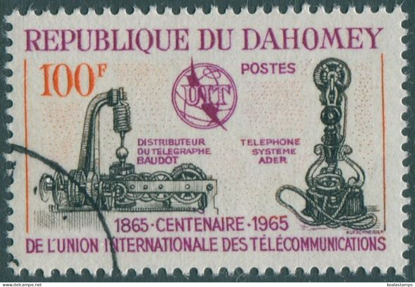 Dahomey 1965 SG223 100f ITU FU - Benin – Dahomey (1960-...)