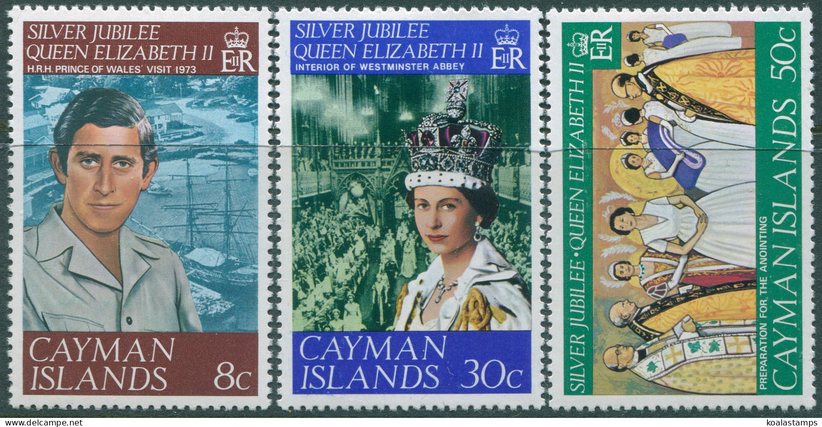 Cayman Islands 1977 SG427-429 Silver Jubilee Set MLH - Cayman (Isole)