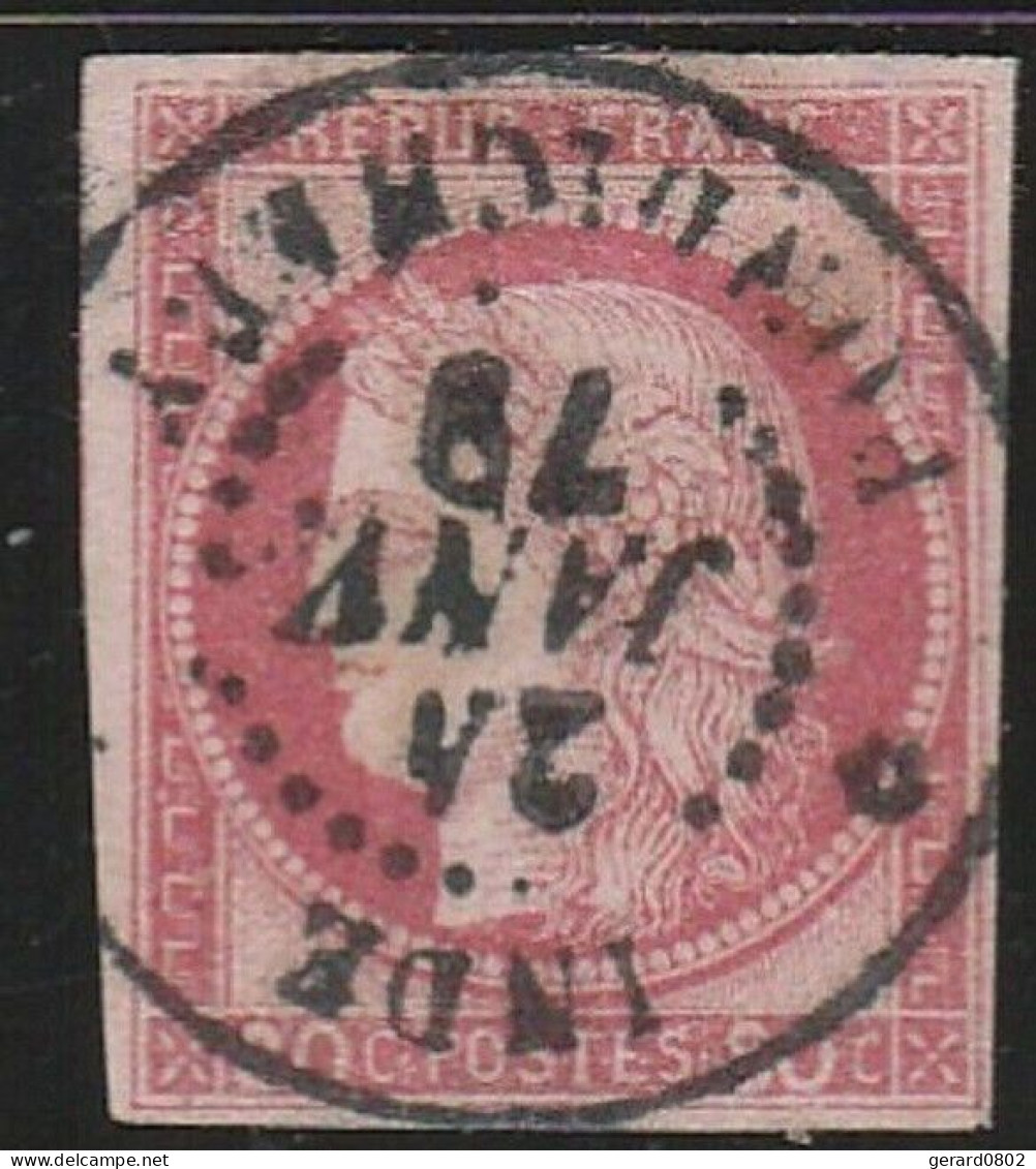 COLONIES GENERALES - Type CERES N° 21 Oblitéré Cachet à Date Inde - Pondichery - Cérès