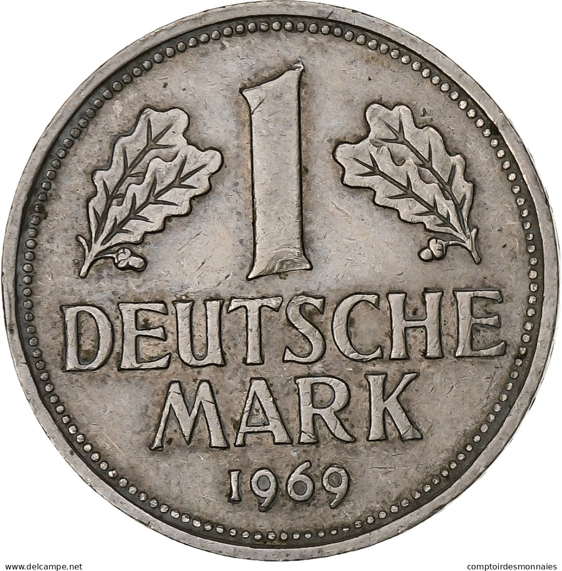 République Fédérale Allemande, Mark, 1969, Munich, Cupro-nickel, TTB+, KM:110 - 1 Mark