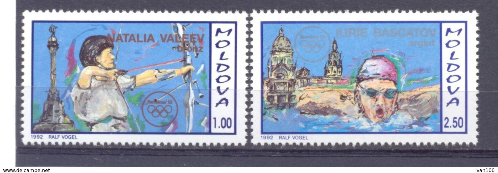 1992. Moldova, Summer Olympic Games Barcelona, Olympic Winners From Moldova, 2v, Mint/** - Moldavia