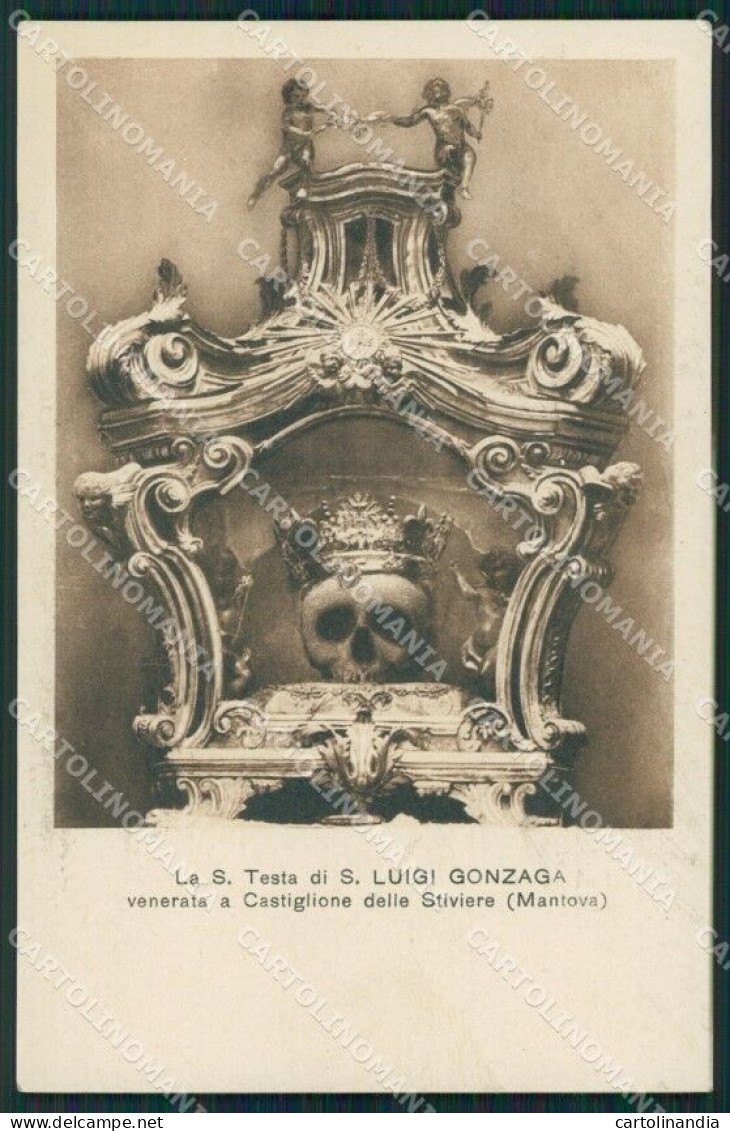 Mantova Castiglione Stiviere San Luigi Gonzaga Teschio Skeleton Postcard QT5059 - Mantova