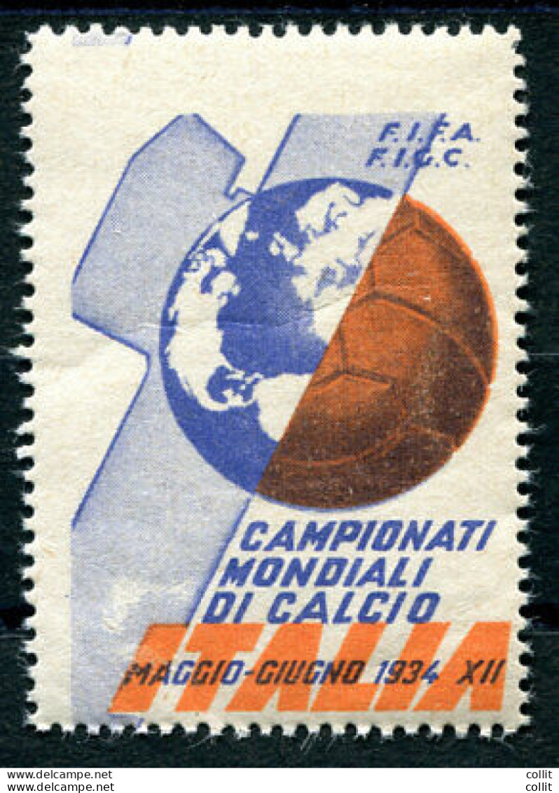 Calcio - Erinnofilo Dei Campionati Mondiali Di Calcio Del 1934 - Mint/hinged