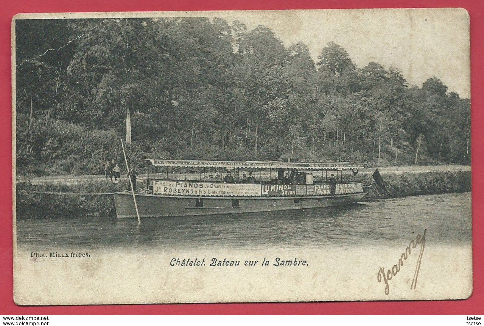 Châtelet - Bateau Touristique Sur La Sambre  - 1906 ( Voir Verso ) - Châtelet