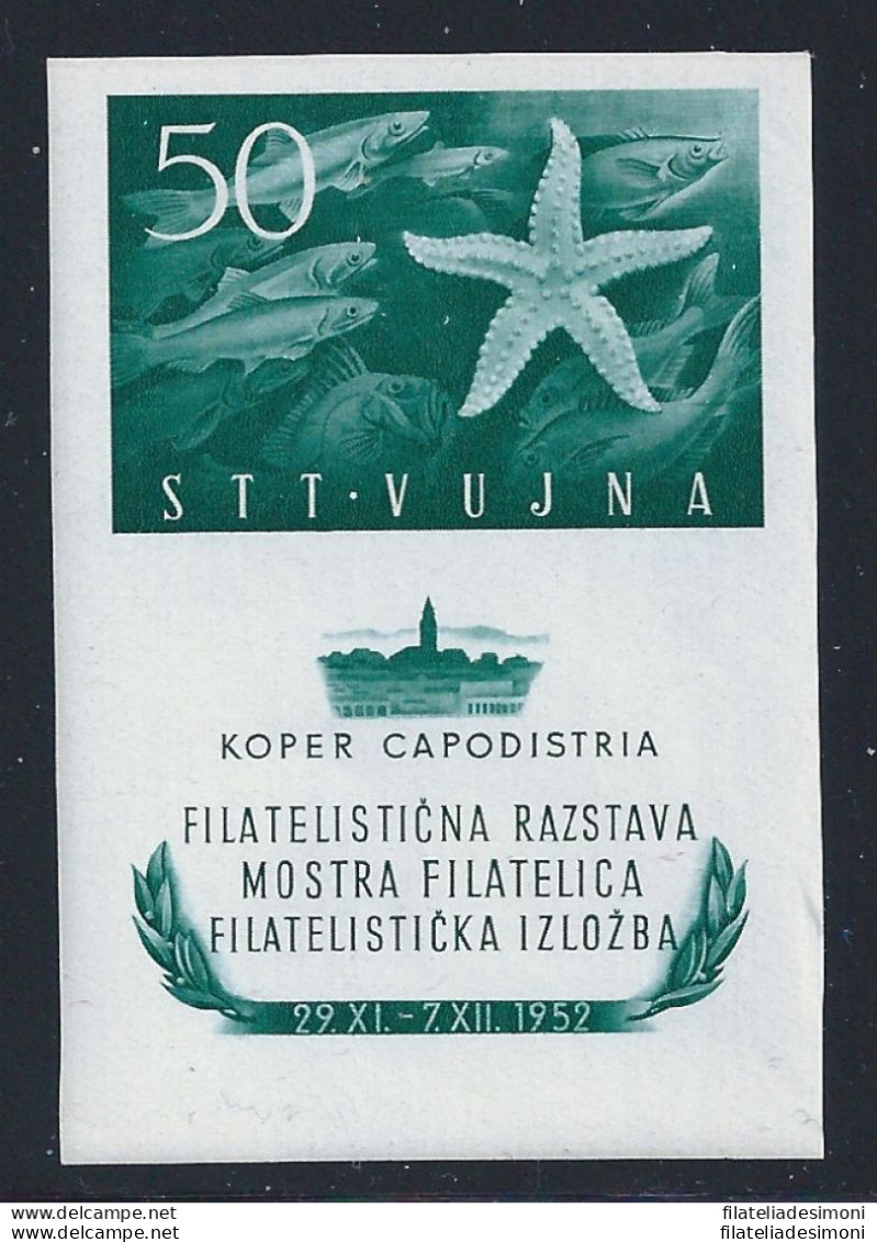 1952 TRIESTE B, BF N. 3, Mostra Filatelica Di Capodistria, MNH** - Andere & Zonder Classificatie