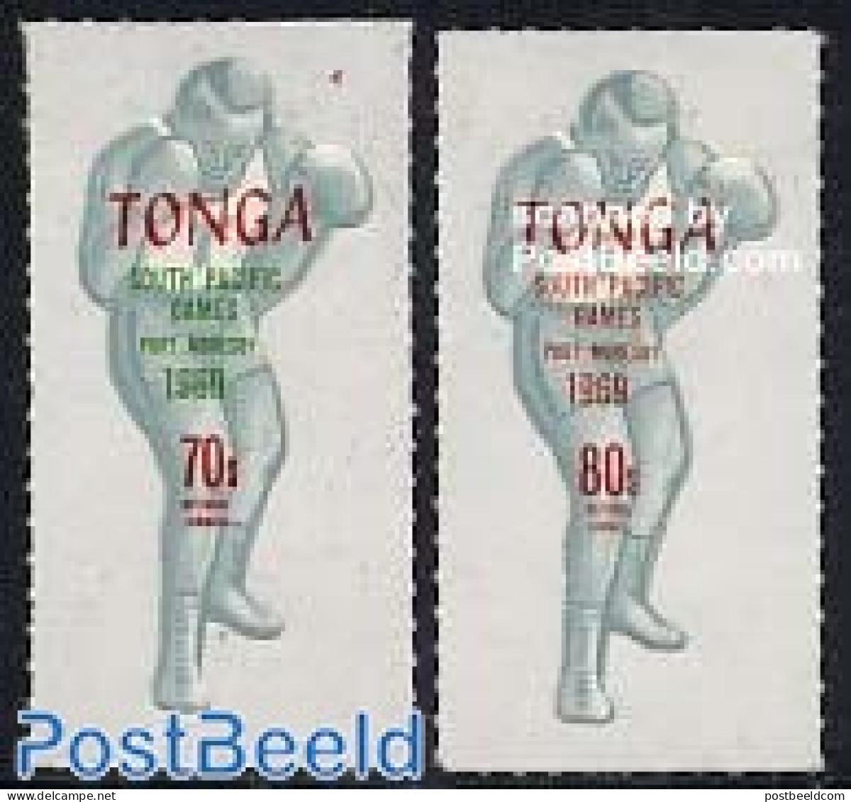 Tonga 1969 On Service, South Pacific Games 2v, Mint NH, Sport - Boxing - Sport (other And Mixed) - Boxing
