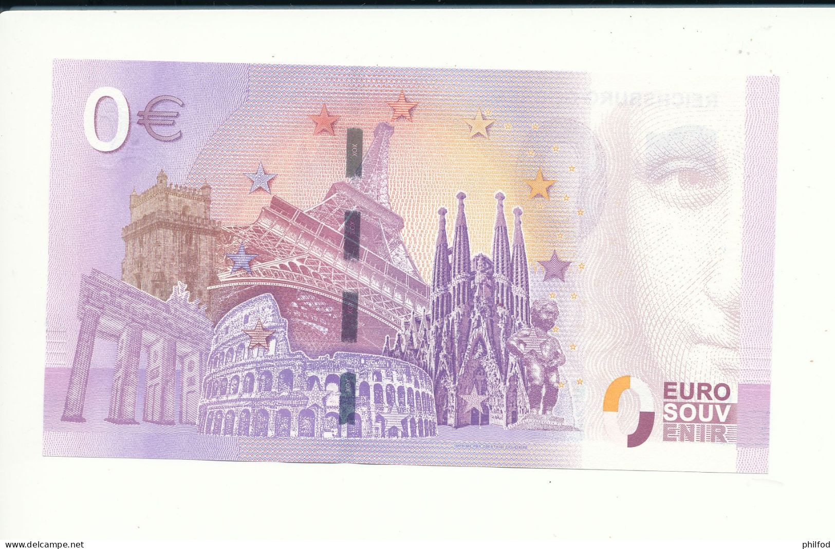 Billet Souvenir - 0 Euro - XEMY - 2017-1 - REICHSBURG COCHEM - N°  4019 - Privatentwürfe