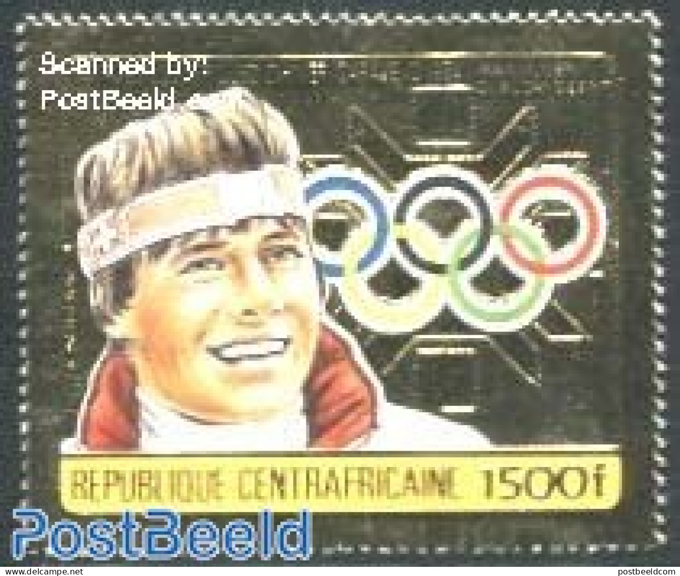 Central Africa 1984 Max Julen 1v, Gold, Mint NH, Sport - Olympic Winter Games - Repubblica Centroafricana