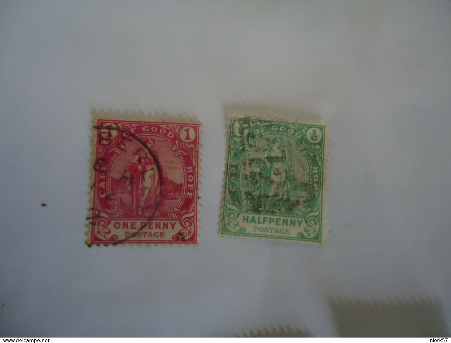 CAPE OF GOOD HOPE   UDED 2 STAMPS  WITH POSTMARK NUBER 12 - Capo Di Buona Speranza (1853-1904)