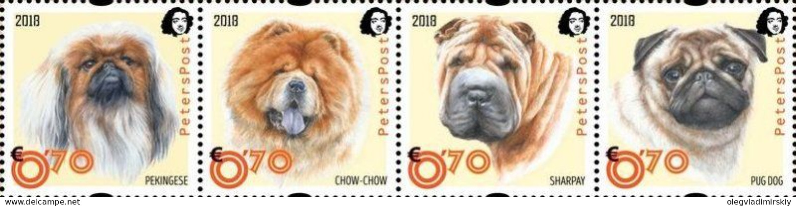 Finland 2018 Year Of Dog Chinese New Year Peterspost Strip Of 4 Stamps MNH - Honden