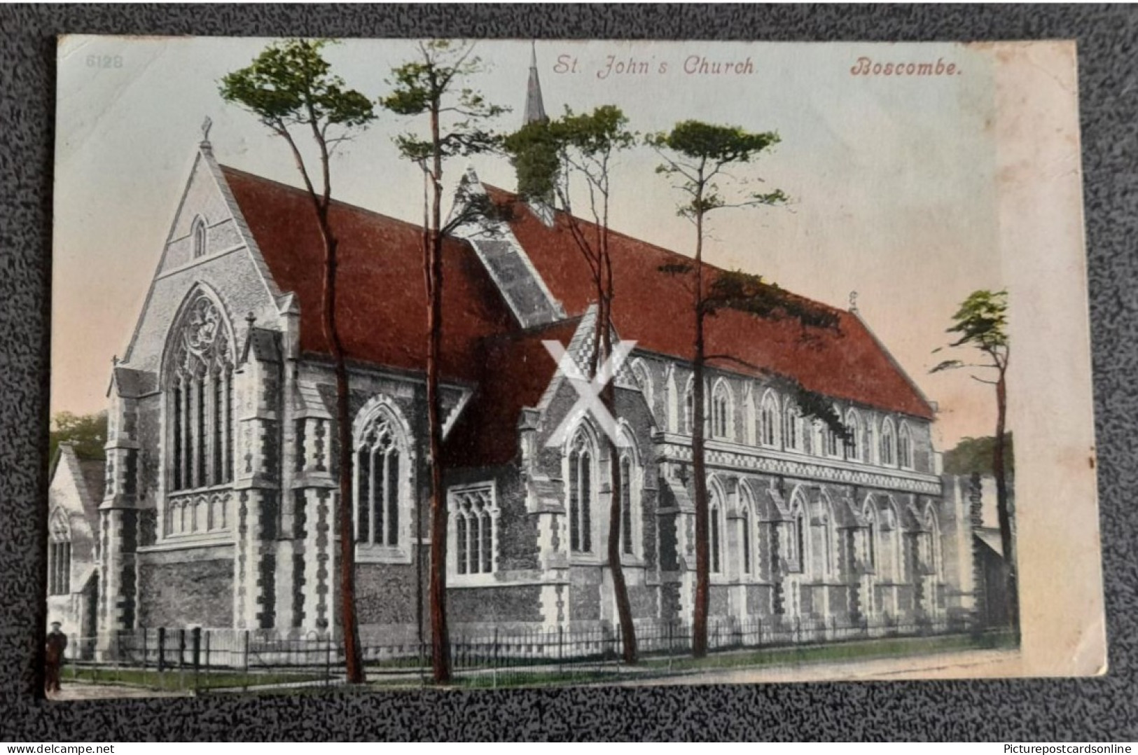 BOSCOMBE ST JOHNS CHURCH OLD COLOUR POSTCARD DORSET - Otros & Sin Clasificación