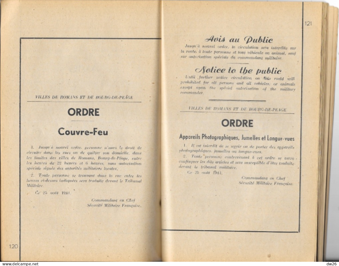 Livre D'Histoire De La Guerre: La Libération De Nos Villes (Romans, Bourg De Péage) Août 1944 - Photos Paul Deval - War 1939-45