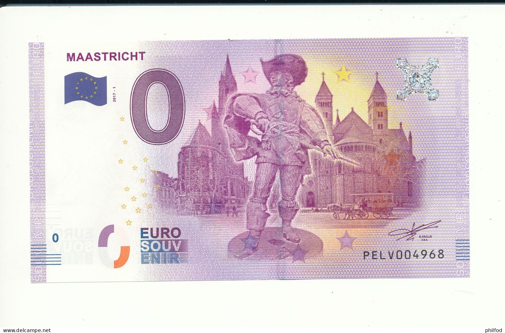 Billet Souvenir - 0 Euro - PELV - 2017-1 - MAASTRICHT - N° 4968 - Lots & Kiloware - Banknotes