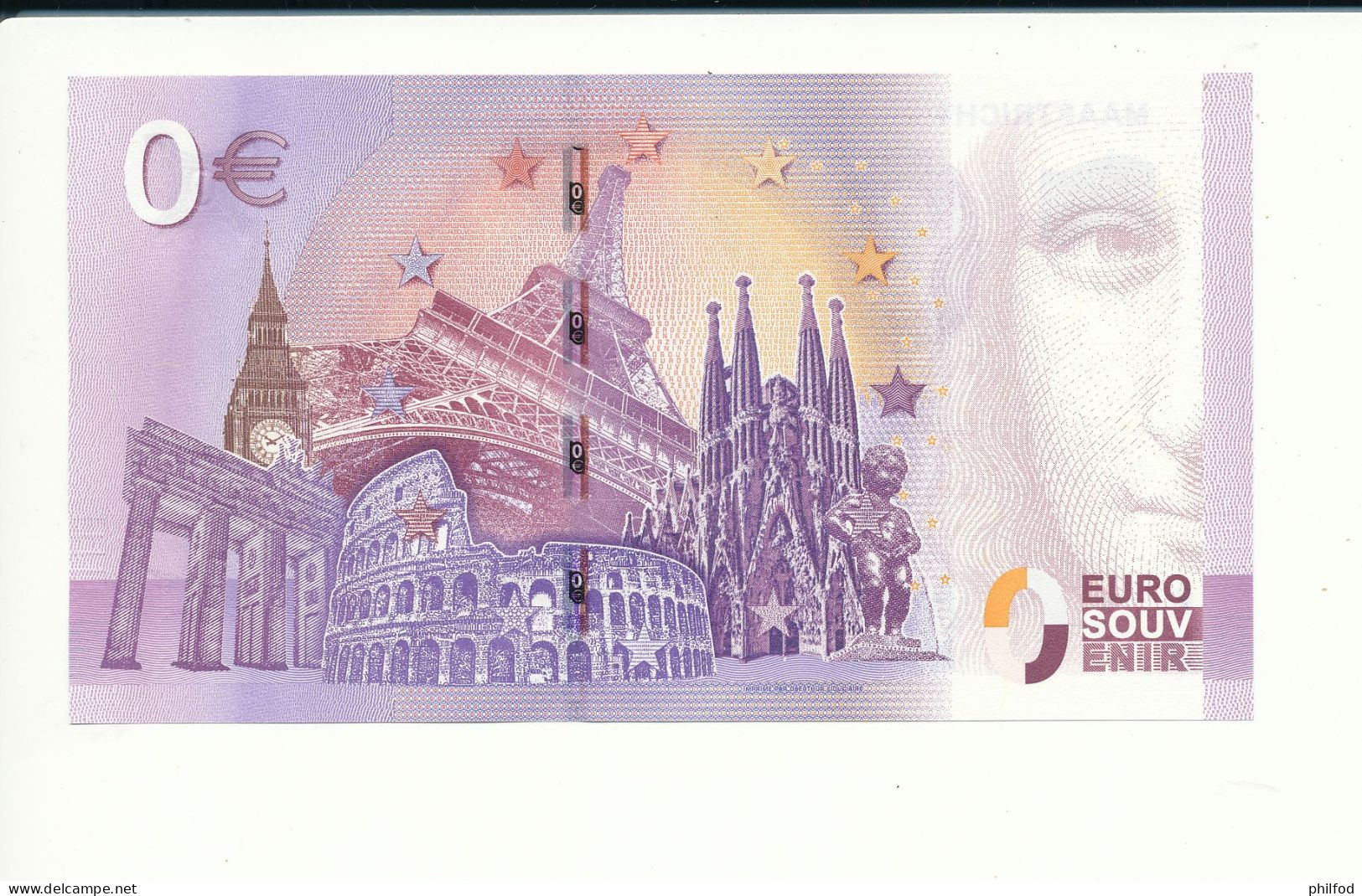 Billet Souvenir - 0 Euro - PELV - 2017-1 - MAASTRICHT - N° 4968 - Alla Rinfusa - Banconote