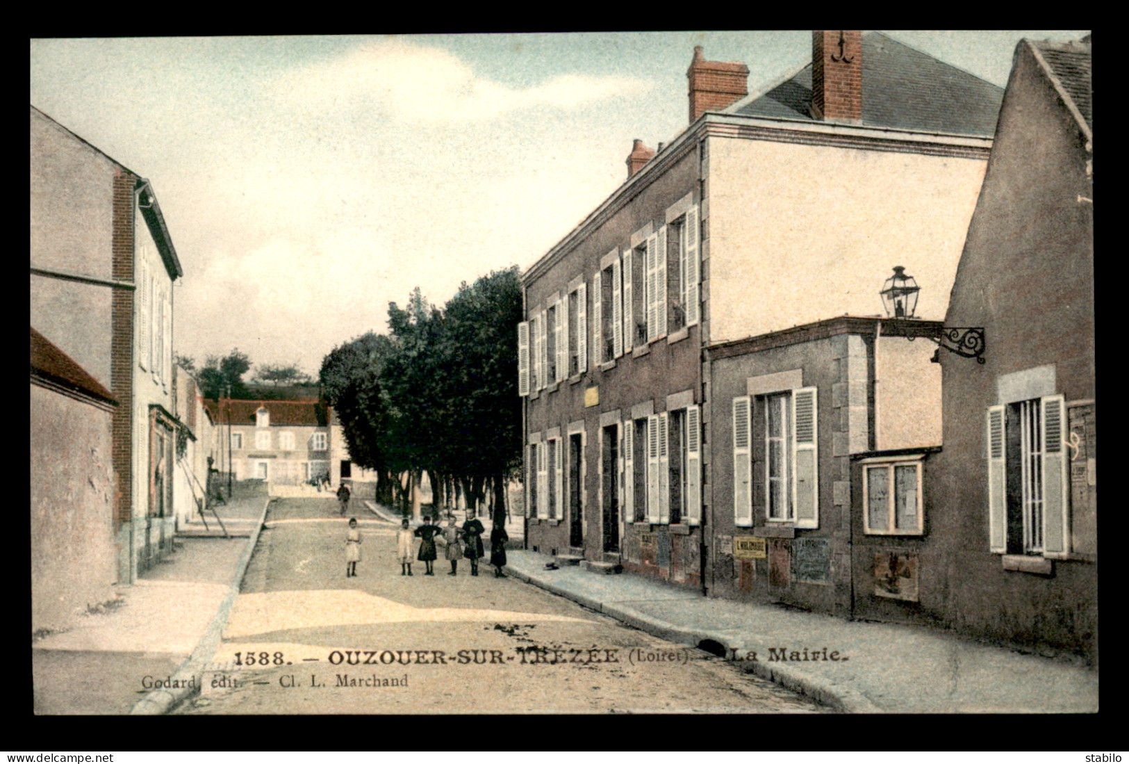 45 - OUZOUER-SUR-TREZEE - LA MAIRIE - CARTE COLORISEE - GODARD EDITEUR CLICHE L. MARCHAND - Ouzouer Sur Loire