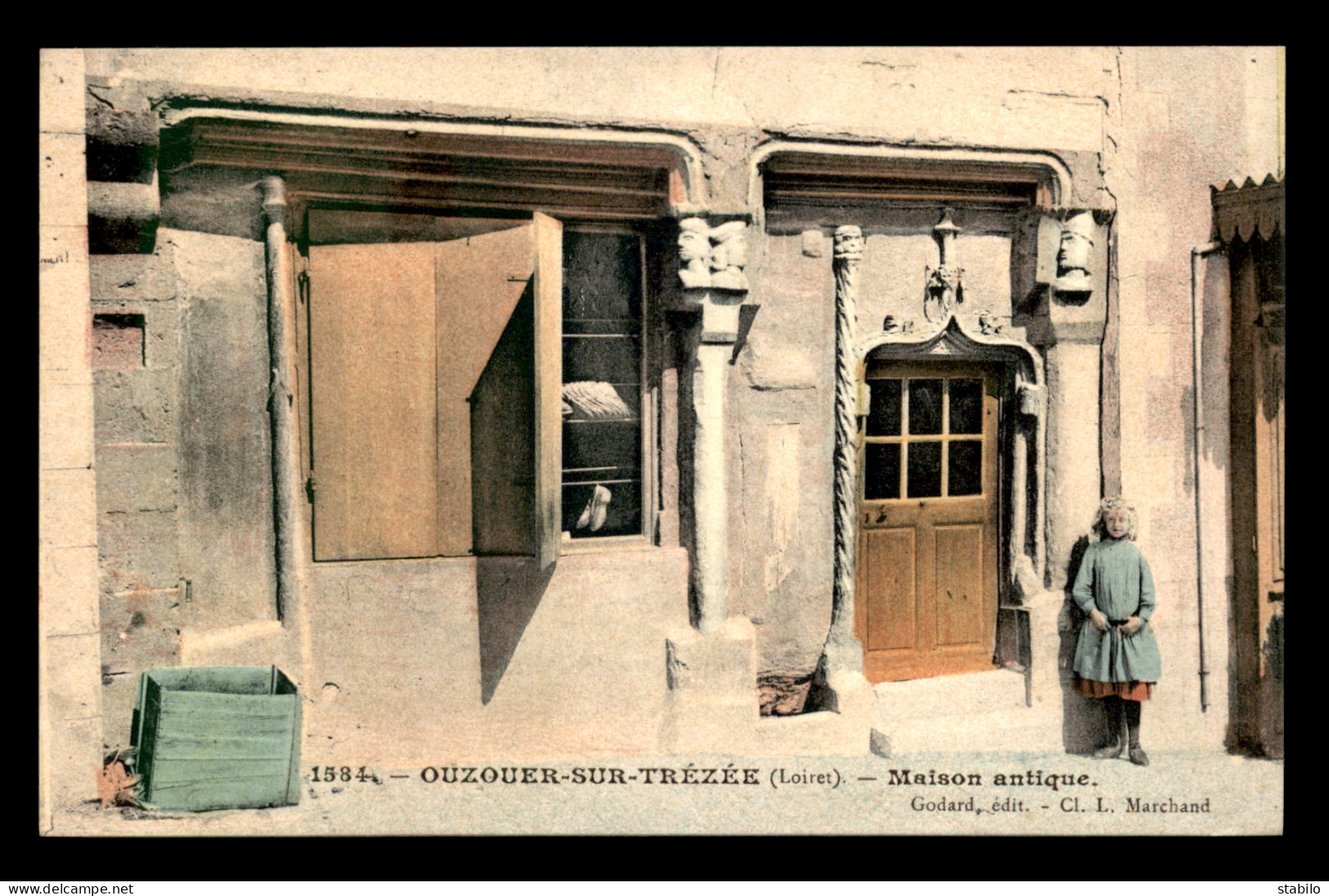 45 - OUZOUER-SUR-TREZEE - MAISON ANTIQUE - CARTE COLORISEE - GODARD EDITEUR CLICHE L. MARCHAND - Ouzouer Sur Loire