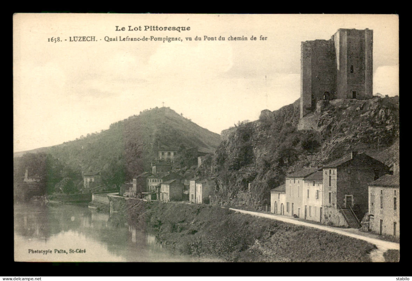 46 - LUZECH - QUAI LEFRANC-DE-POMPIGNAC VU DU PONT DE CHEMIN DE FER - Luzech