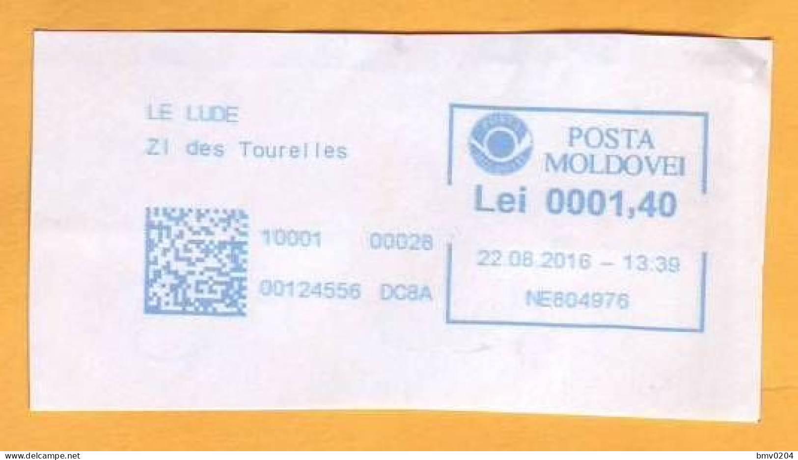 2017 Moldova Moldavie Moldau  ATM  Service Franking. 4 Machine Stamp. Envelope Clipping - Vignette [ATM]