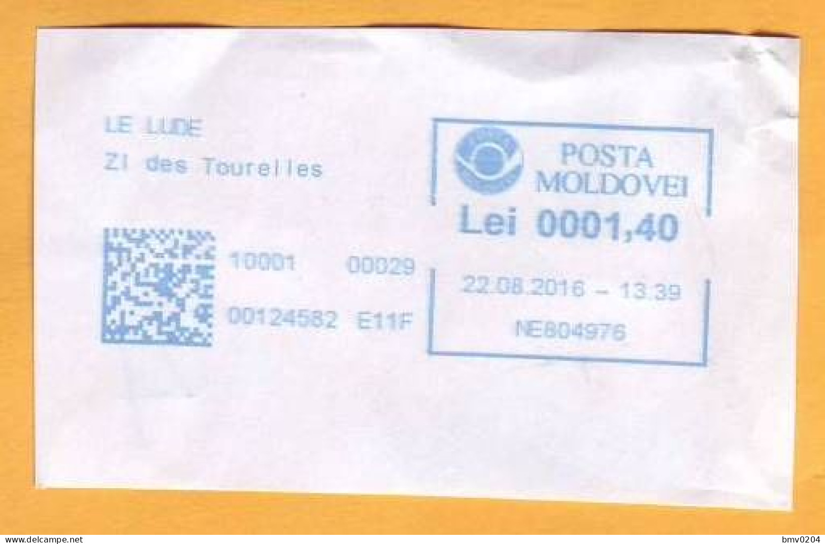 2017 Moldova Moldavie Moldau  ATM  Service Franking. 4 Machine Stamp. Envelope Clipping - Automatenmarken [ATM]