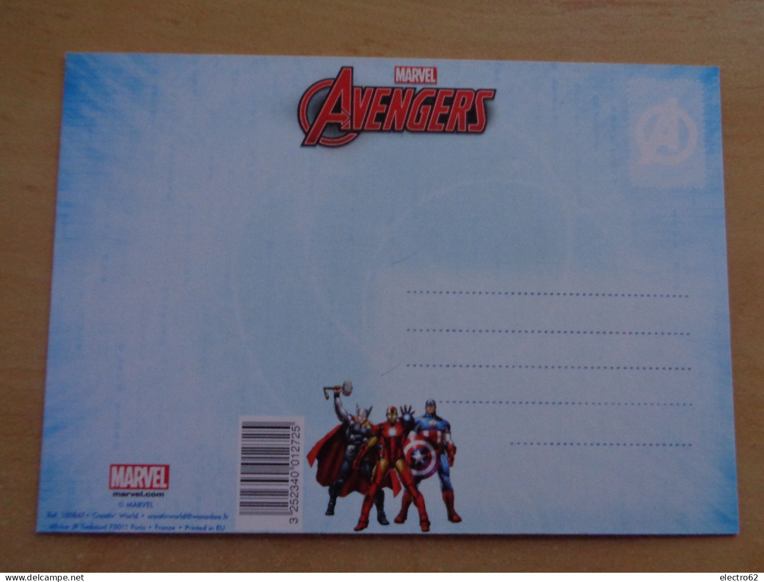 Carte Postale Saint Nicolas Marvel Avengers Iron Man Thor Captain America Comic Comico Tegneserie BD Bande Déssinée - Fumetti