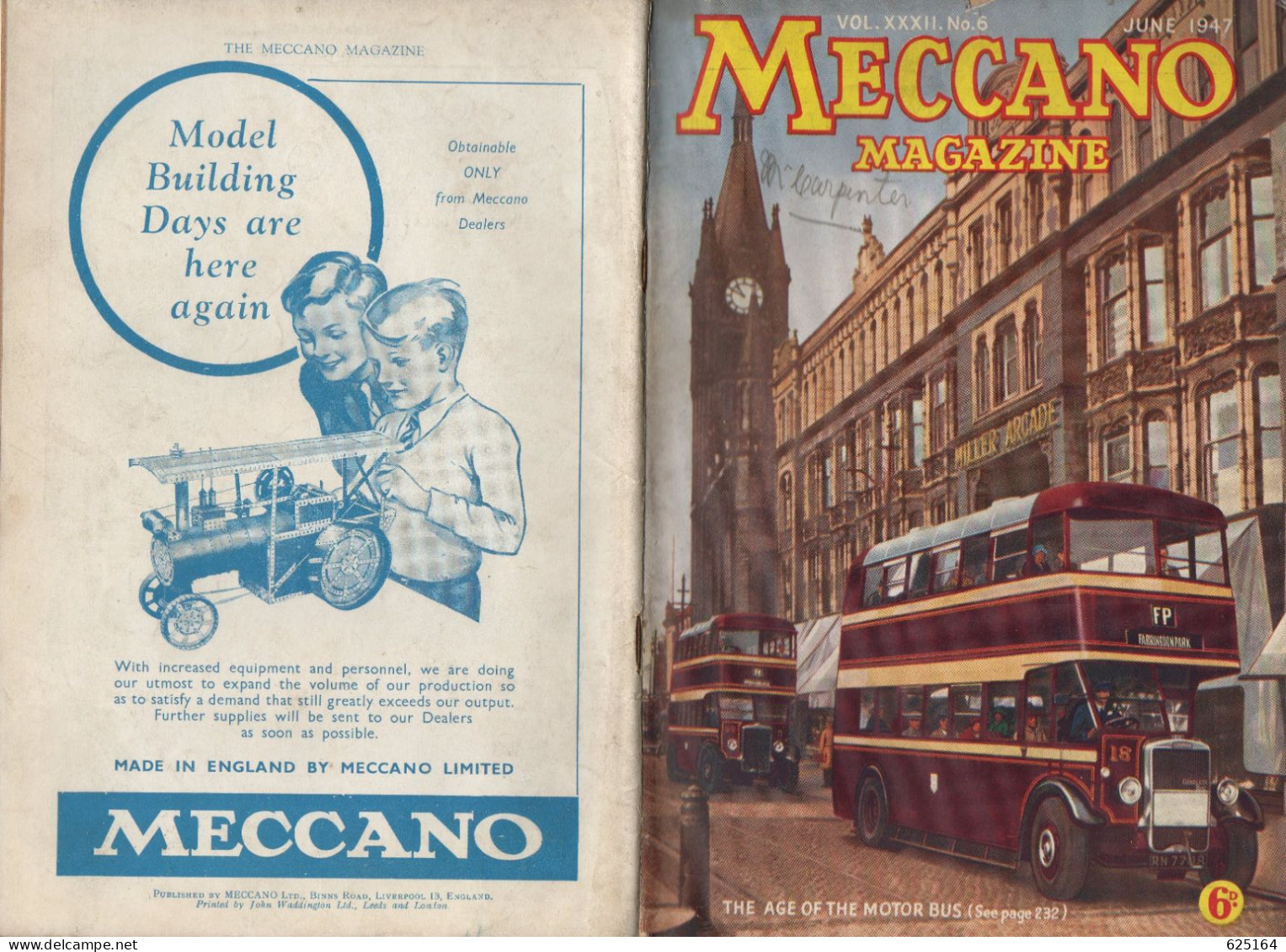 Magazine MECCANO MAGAZINE 1947 June Vol.XXXII No.6 - Anglais