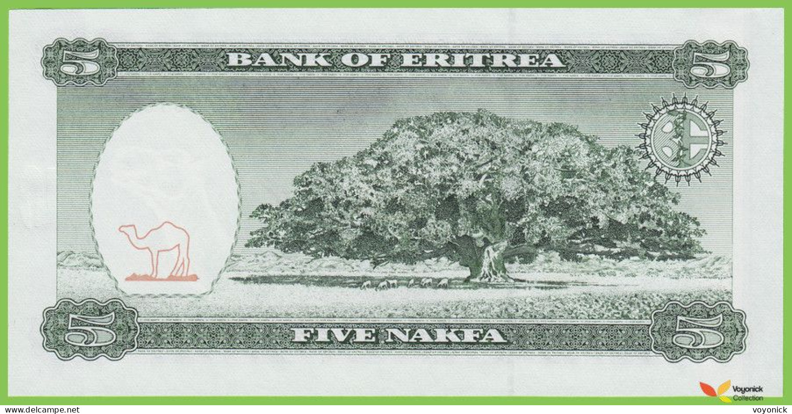 Voyo ERITREA 5 Nakfa 1997 P2 B102a AD UNC Jacaranda - Erythrée