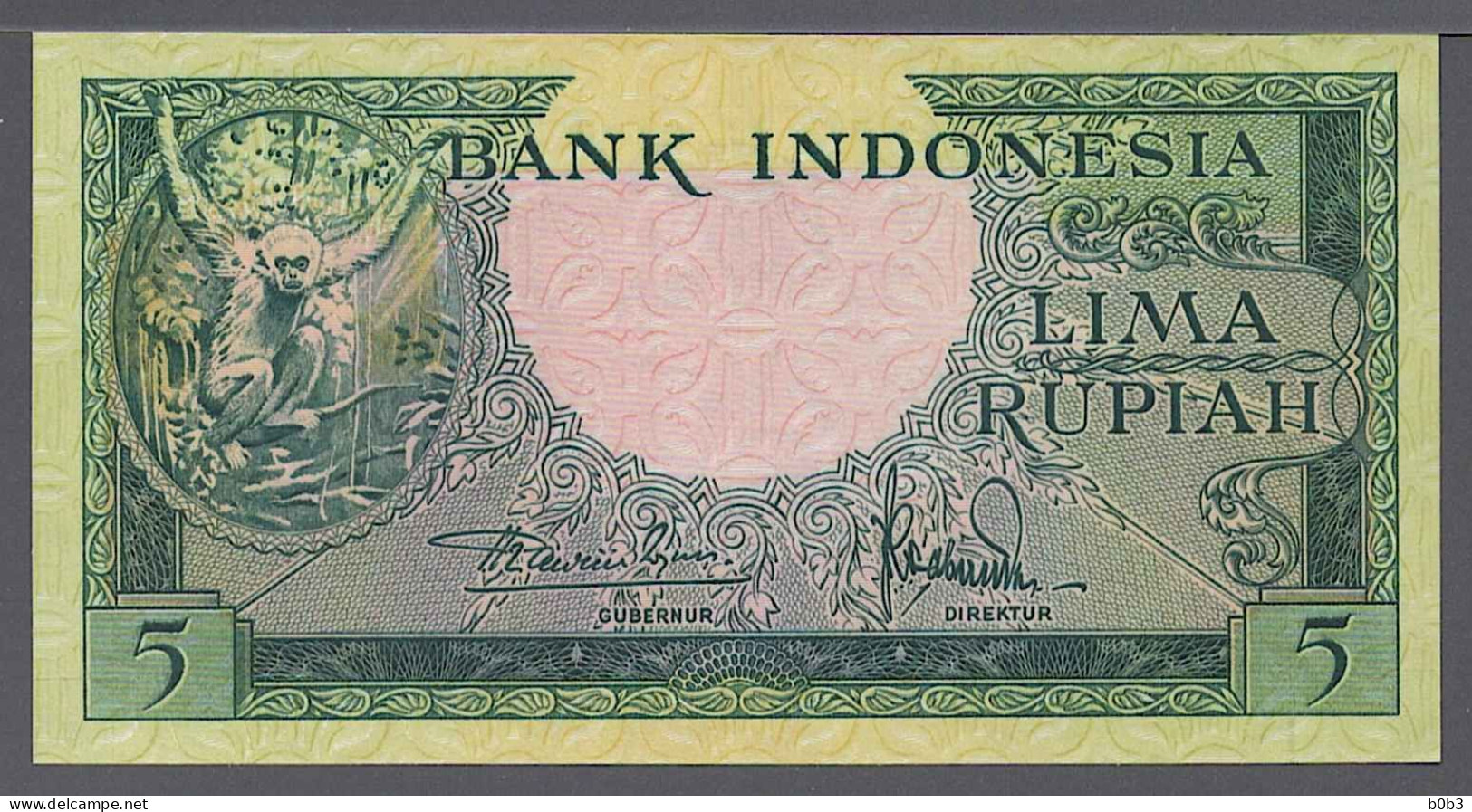 Indonesia Indonésie Indonesien 1957 5 Rupiah Pick 49 UNC - Indonésie