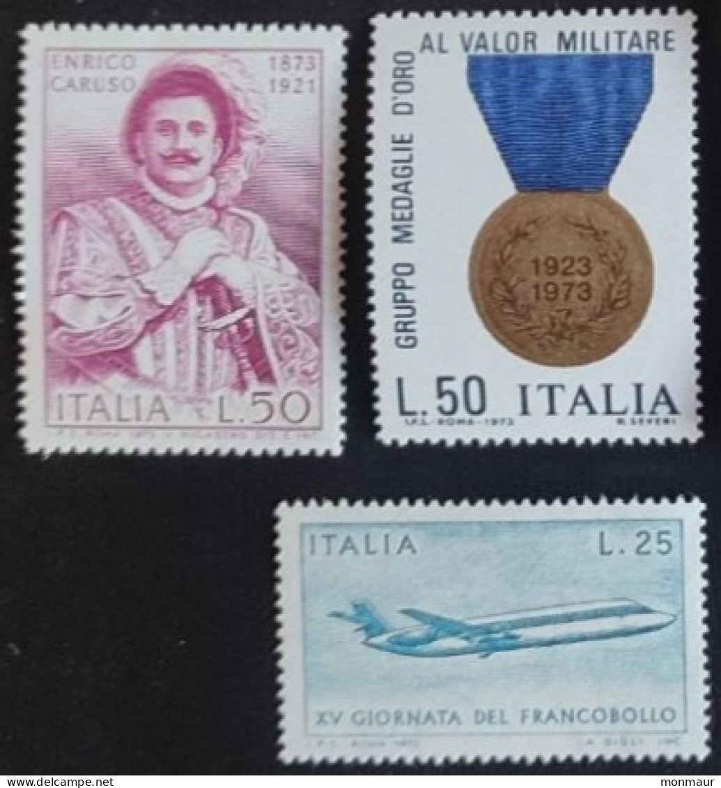 ITALIA 1973  CARUSO-MEDAGLIE D'ORO-GIORNATA FRANCOBOLLO - 1971-80:  Nuevos