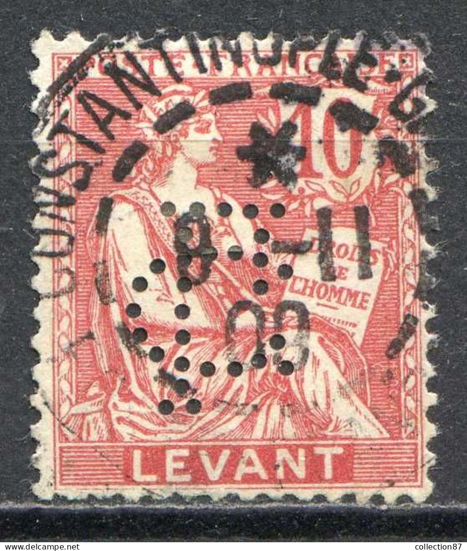 REF 087 > LEVANT < N° 14 Ø Perforé CL < Oblitéré Cachet Partiel Constantinople < Ø Used < Type Mouchon - Gebruikt