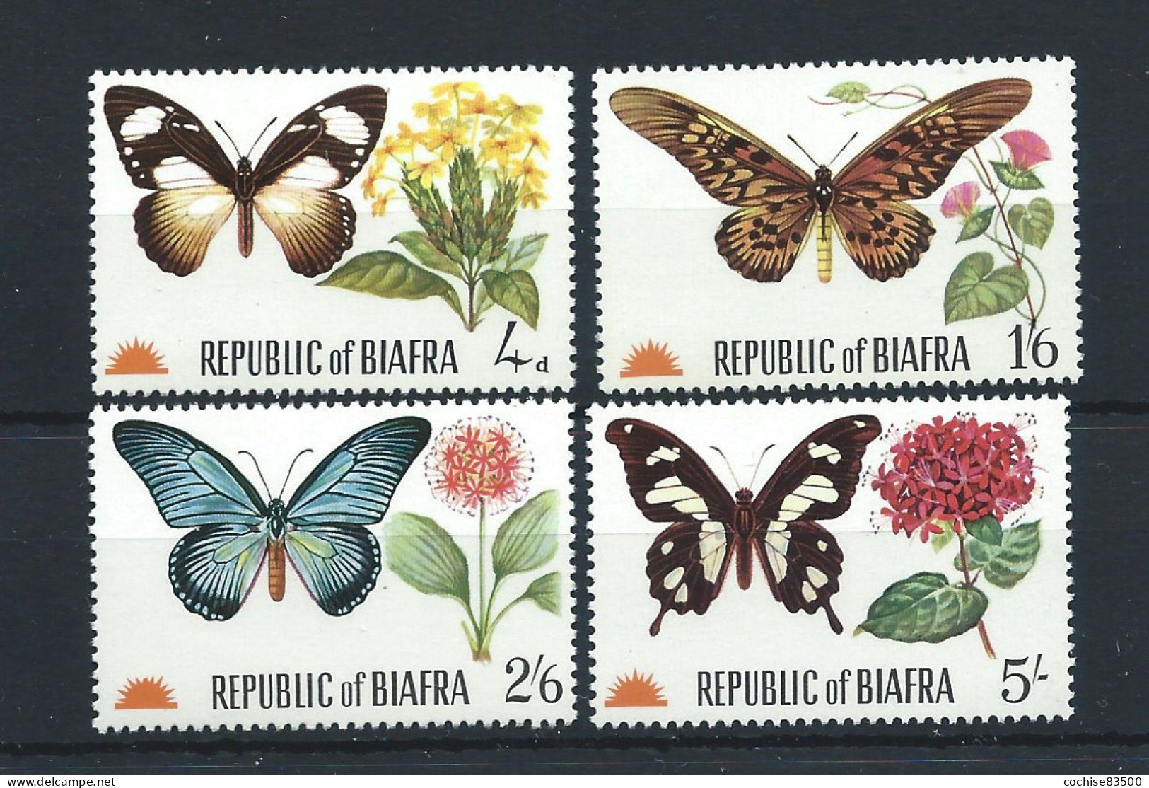 Biafra N°26/29** (MNH) 1968 - Insectes "Papillons" - Autres - Afrique