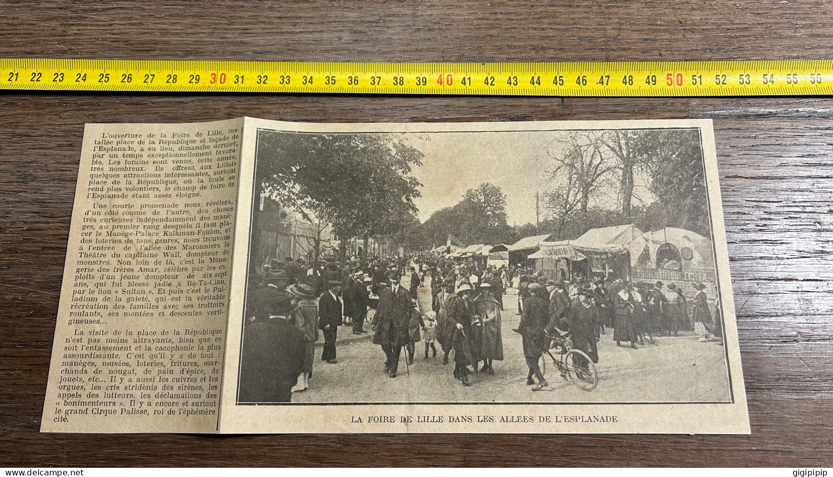 1921 GHI FOIRE DE LILLE DANS LES ALLEES DE L'ESPLANADE Manège-Palace Kalkman-Foulon Frères Amar Cirque Palisse - Collections