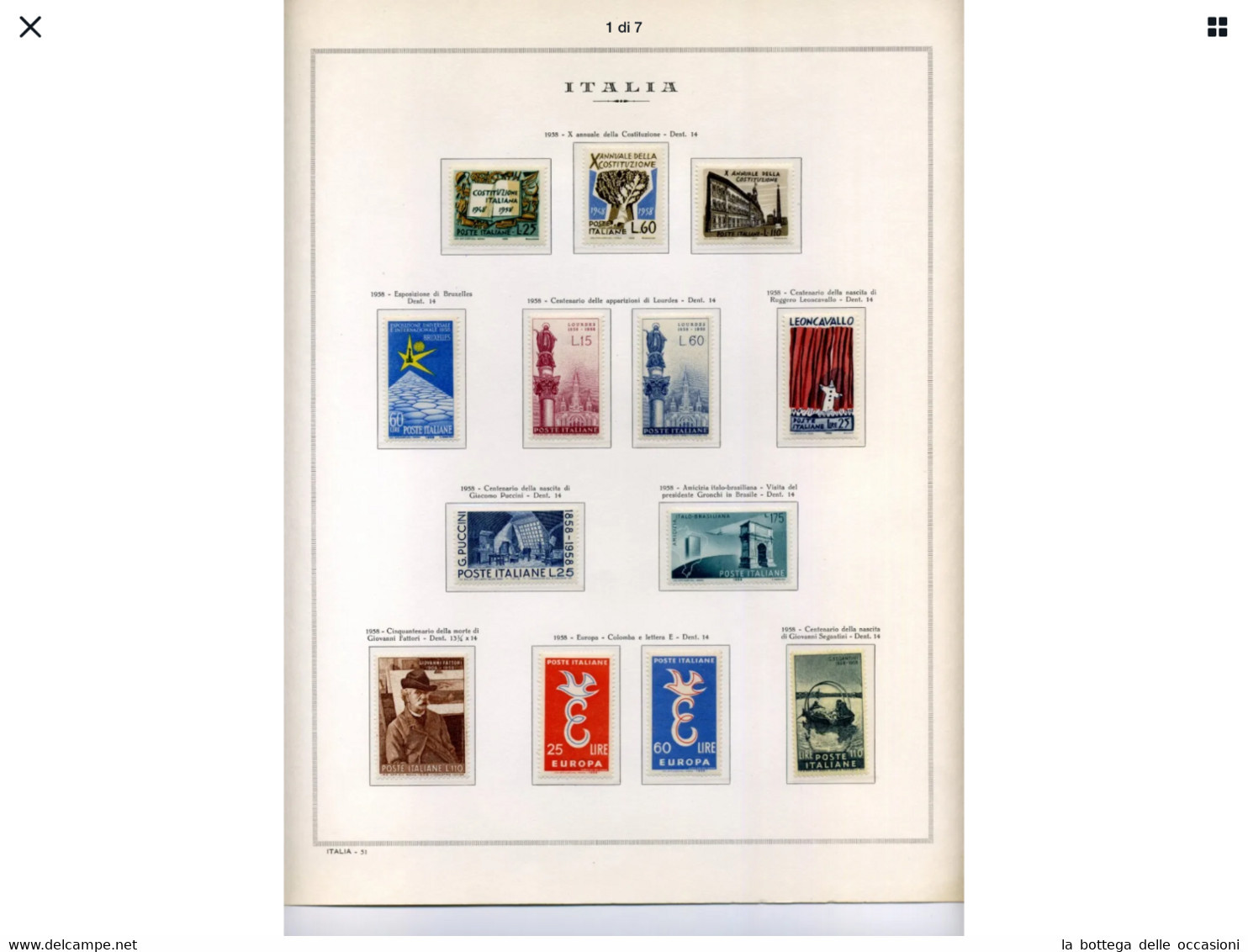 Italia  Repubblica  1958 1960  Annata Complete Su Fogli Marini King  MNH  Nuova Perfetta - Volledige Jaargang