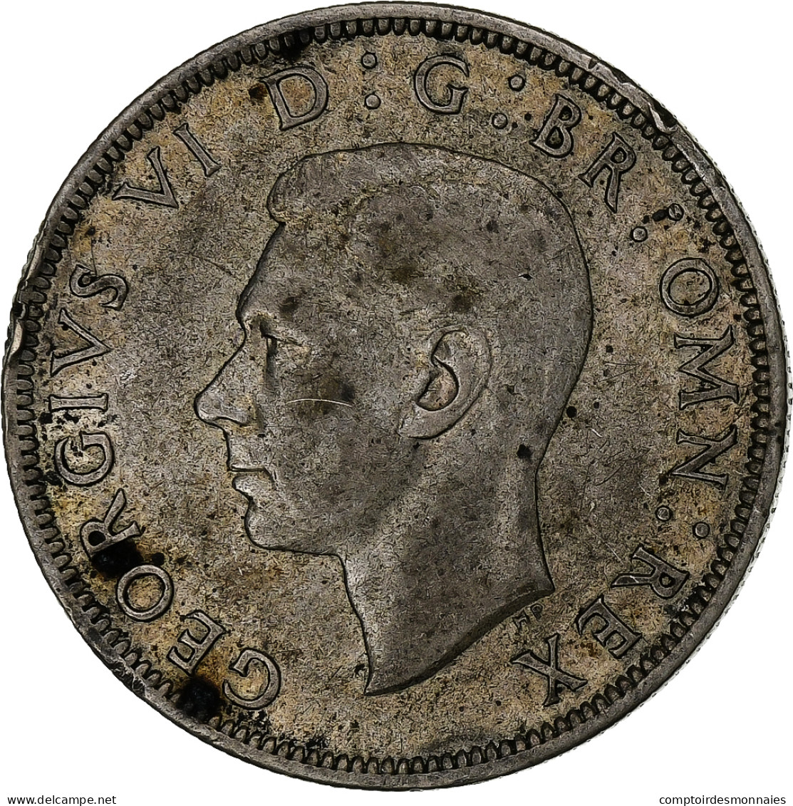 Grande-Bretagne, George VI, 1/2 Crown, 1942, Argent, TTB, KM:856 - K. 1/2 Crown