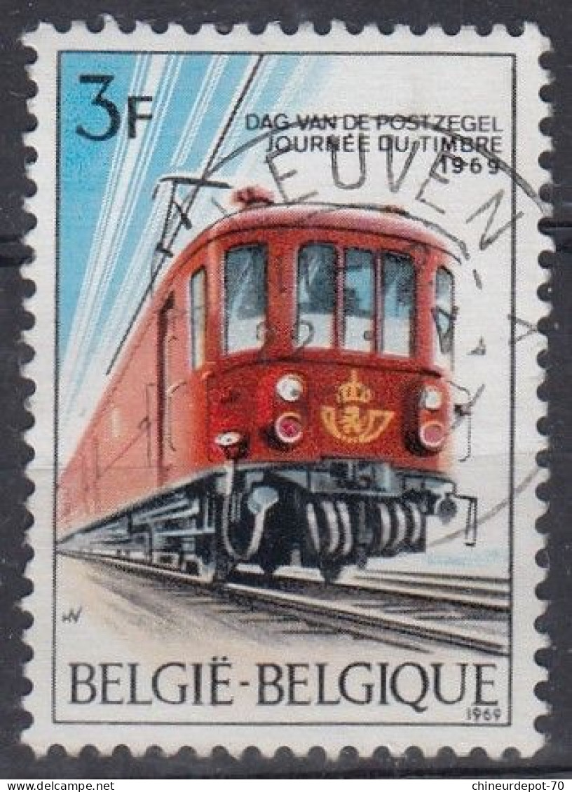 JOURNEE DU TIMBRE 1969 Train Cachet Leuven - Oblitérés