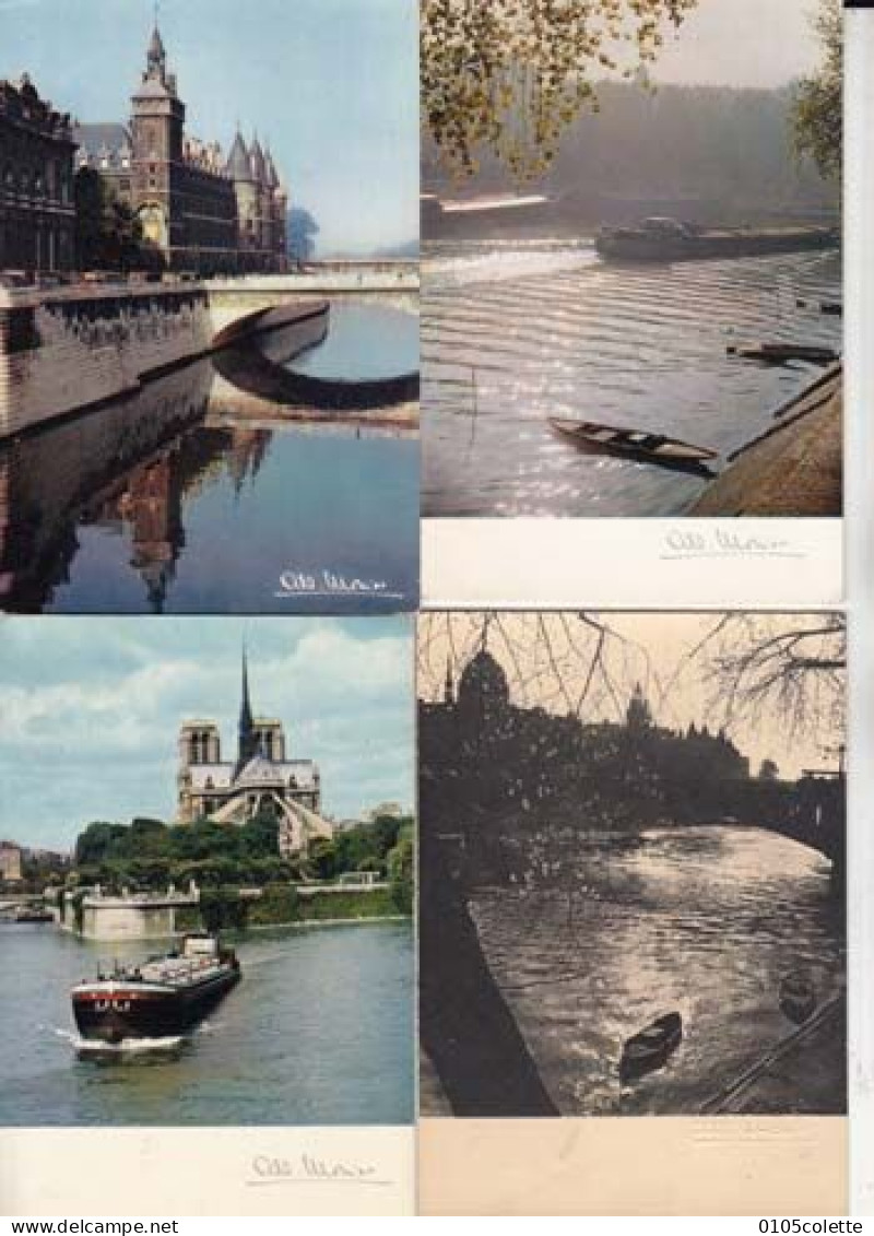 4 Cartes - Photographes - Albert Monier  - Paris - La Seine - PRIX FIXE - ( Cd066) - Monier