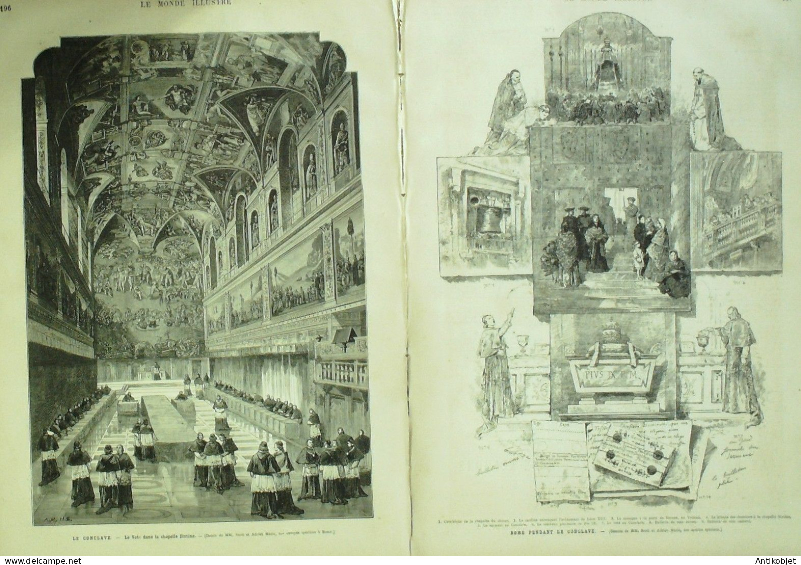 Le Monde Illustré 1878 N°1095 Turquie Constantinople Aandrinople Traité De Paix Italie San Stefano Rome Conclave - 1850 - 1899